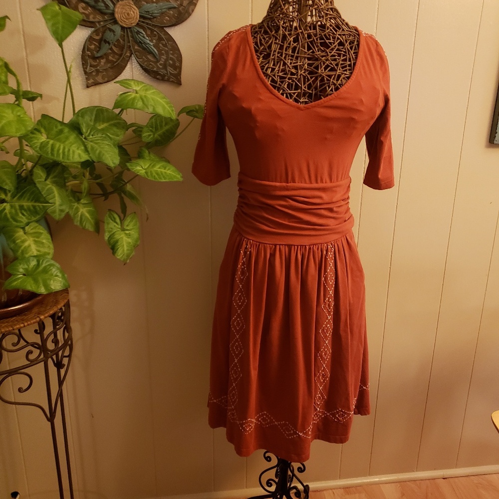 Synergy Organic Cotton Ruched Pocket Dress M